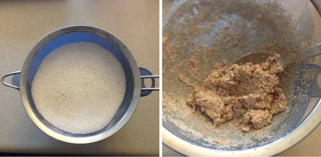Sieve method of making almond milk