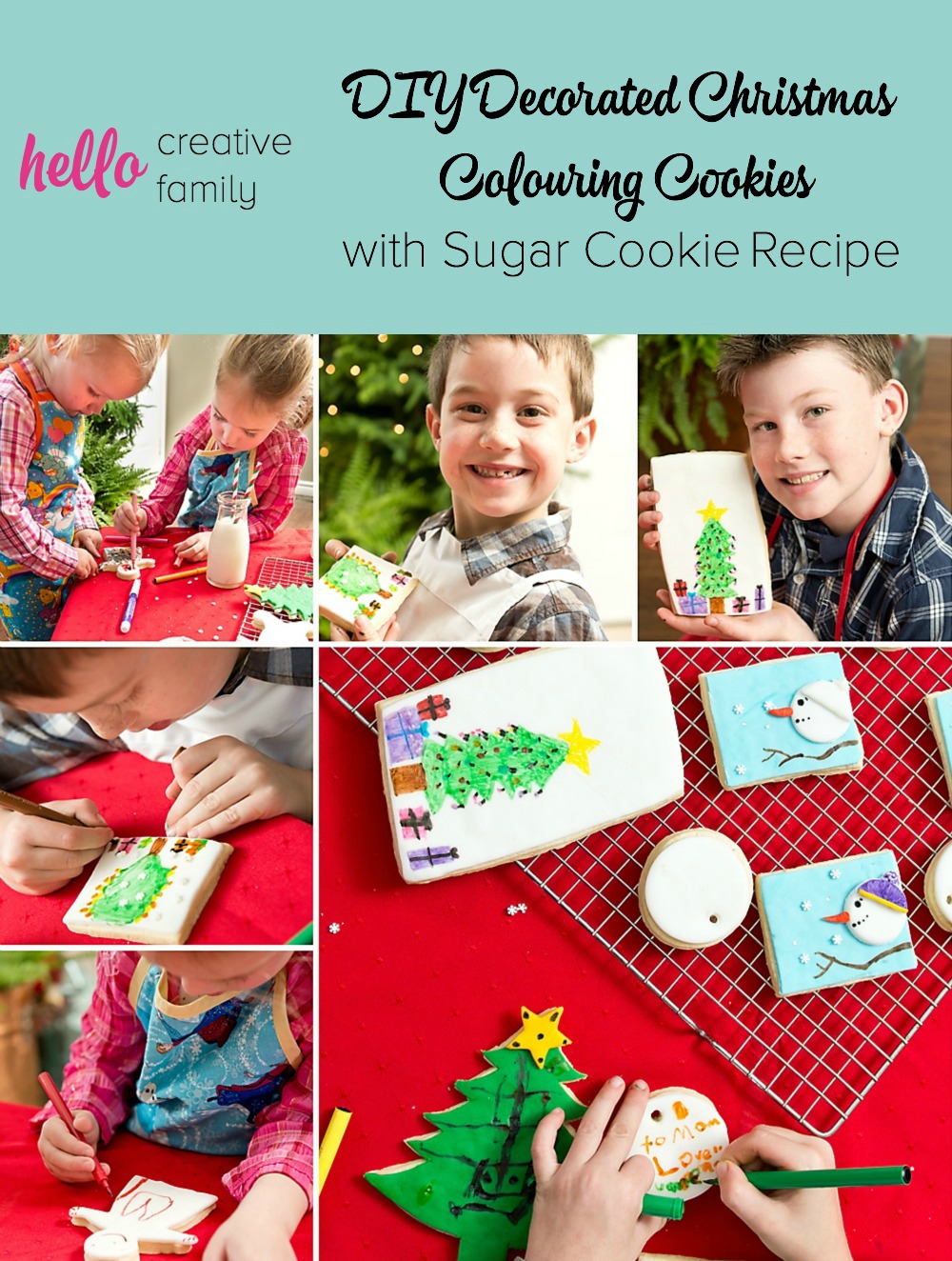 DIY Decorated Christmas Colouring Cookies with Sugar Cookie Recipe