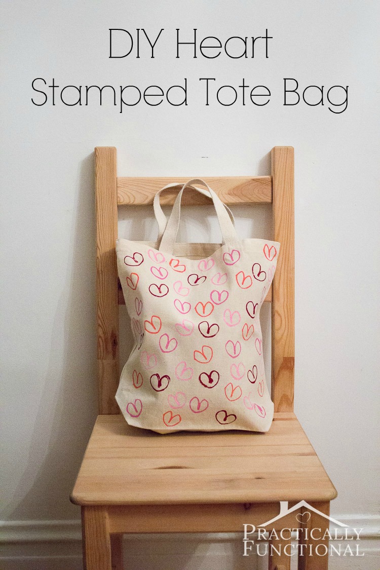 DIY Toilet Paper Tube Stamped Tote Bag from Practically Functional