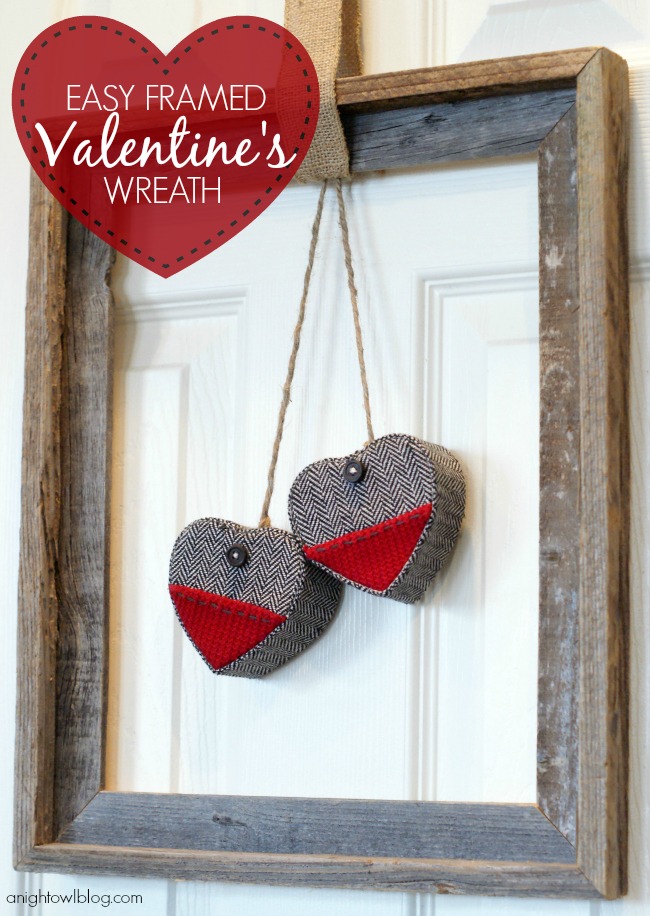 Easy Framed Valentine's Day Wreath from A Night Owl