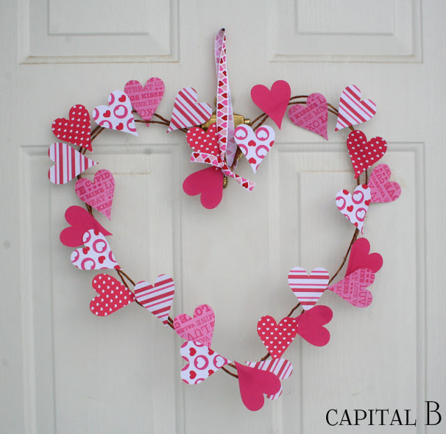 Simple Paper Heart Wreath from Creative With A Capital B