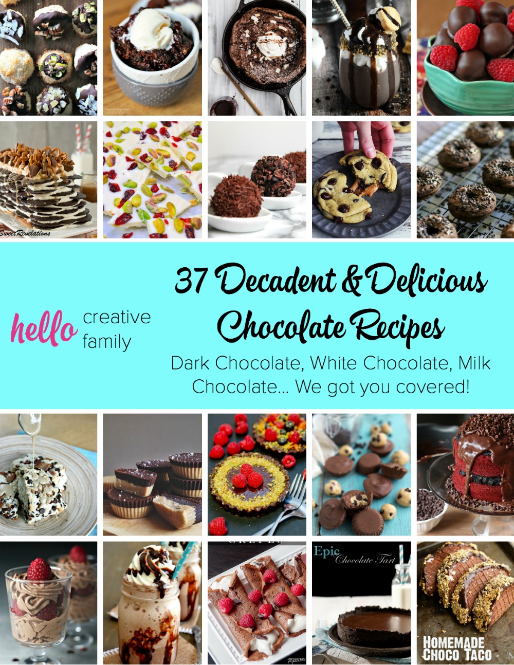 Chocolate is my guilty addiction. I eat, sleep and breath chocolate. This post has so many great chocolate recipes including milkshakes, cocktails, cakes, cookies, ice cream and donuts! Whether your a fan of milk chocolate, dark chocolate or white chocolate there will be chocolate recipes for you in this post! I'll be making #29 this weekend!