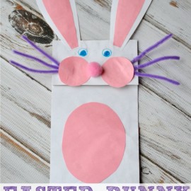 Easter Bunny Paper Bag Puppet from Gluesticks Gumdrops