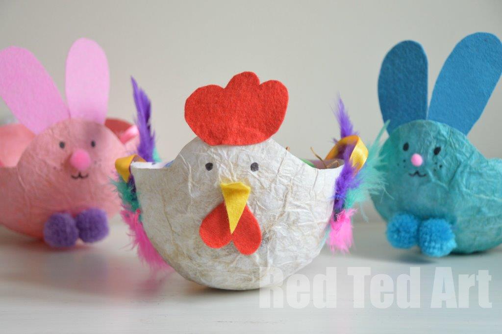 Paper Mache Easter Baskets from Red Ted Art