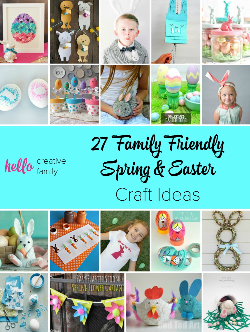 So many adorable spring and Easter craft ideas here! I love that they are family friendly and that the kids can help with these Easter crafts! My kiddo would love number 26!