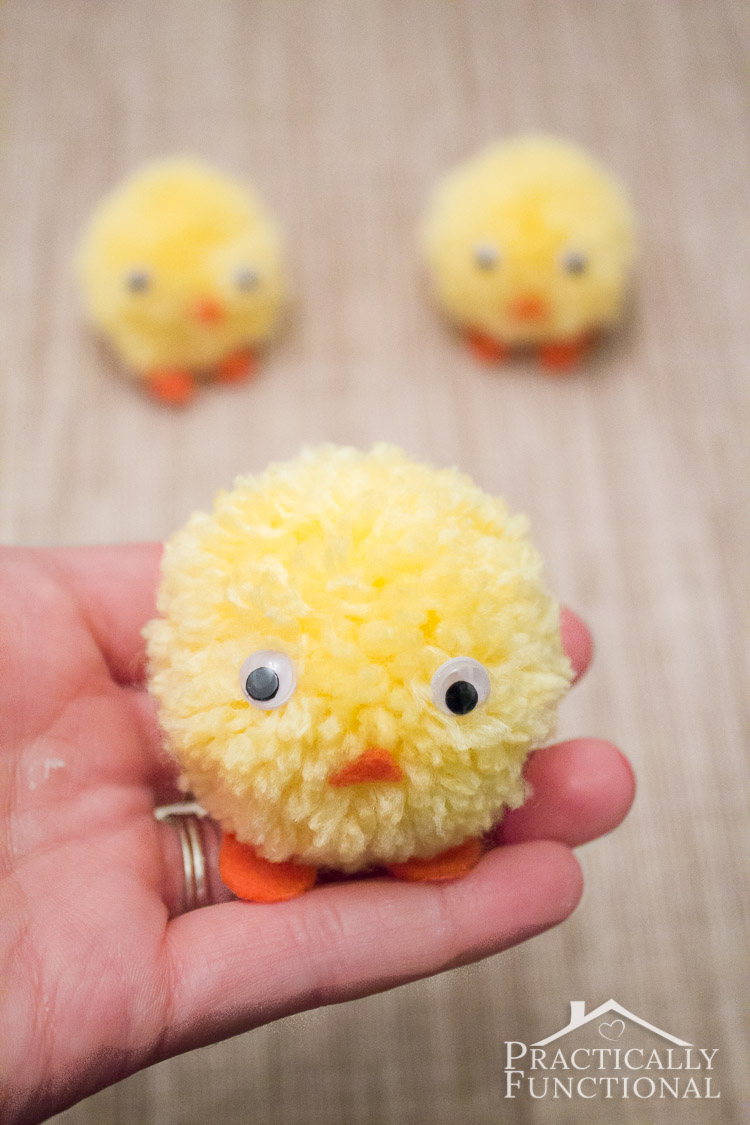 Pom Pom Easter Chicks from Practically Functional