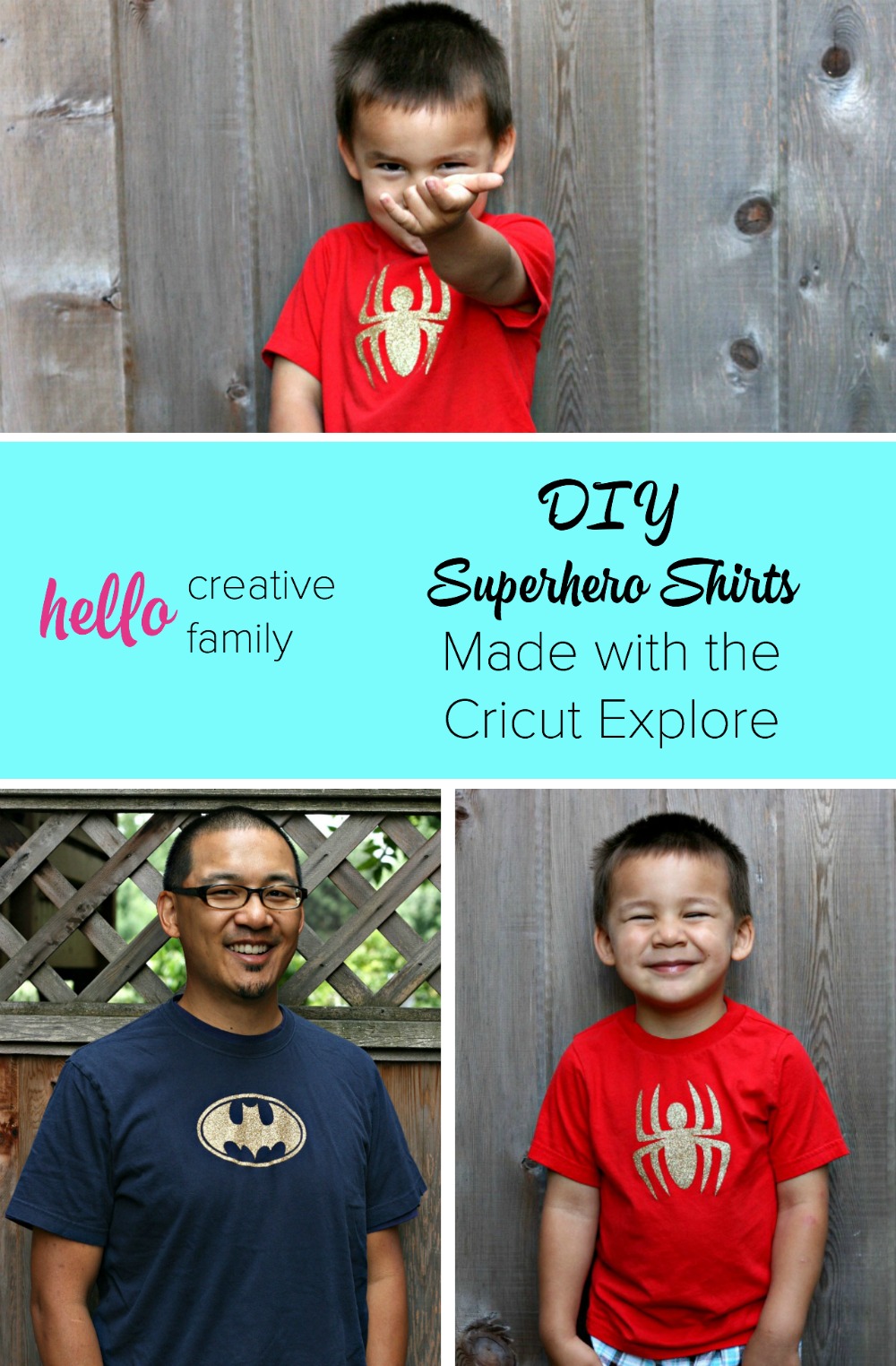 These would make such adorable birthday party favors for a boy or girl's superhero themed birthday party! Take any superhero emblem and make a DIY Superhero Shirt using the Cricut Explore. What a fun Cricut project!