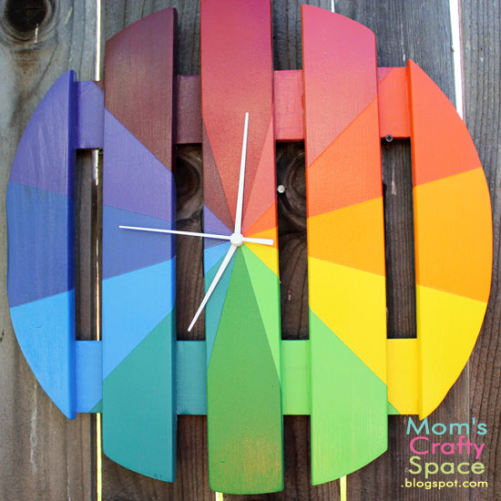 Rainbow Clock from Happiness Is Homemade