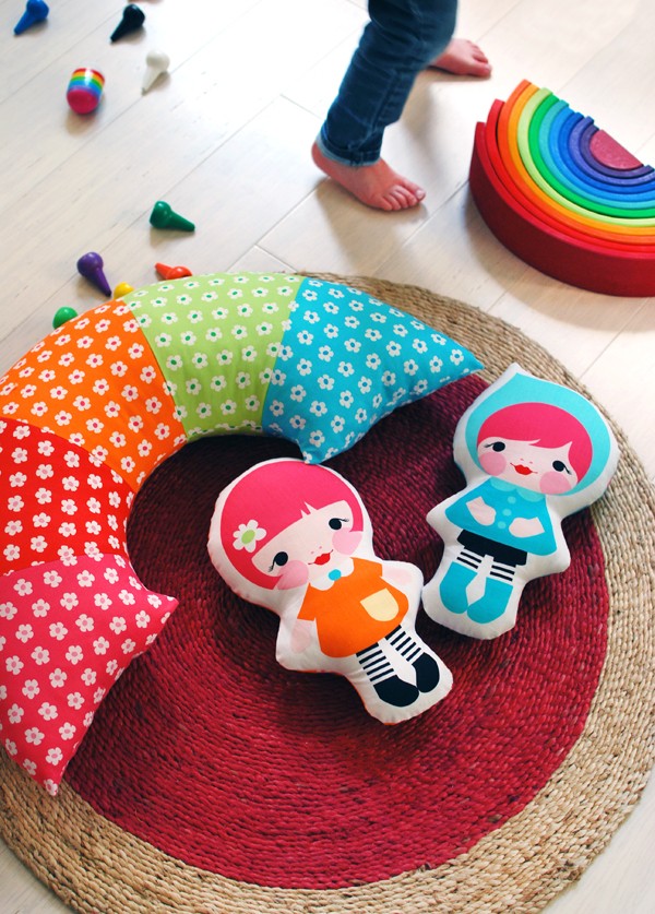 Rainbow Pillow Sewing Tutorial from We Are Scout