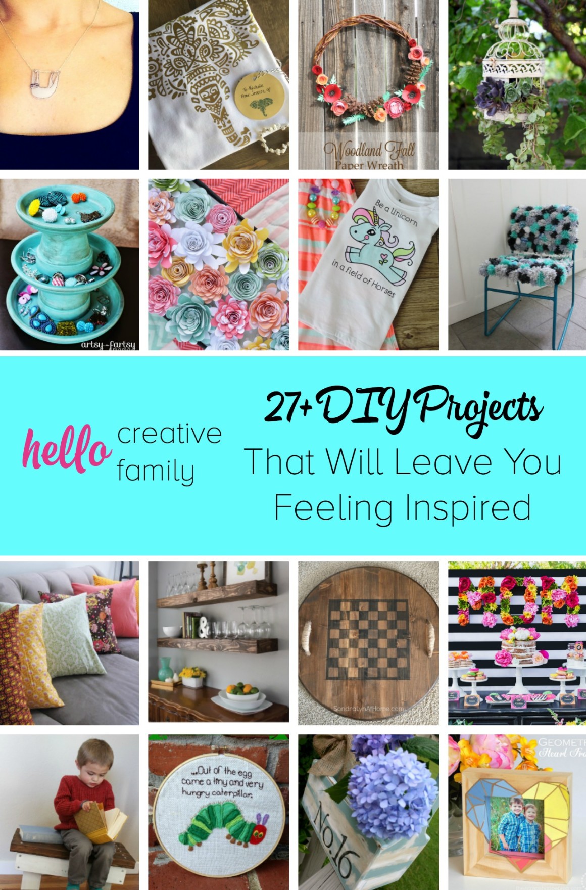 Looking for some creative inspiration? Crystal from Hello Creative Family picked 27+ of her favorite DIY Projects from SNAP bloggers. Guaranteed to leave you feeling inspired. 
