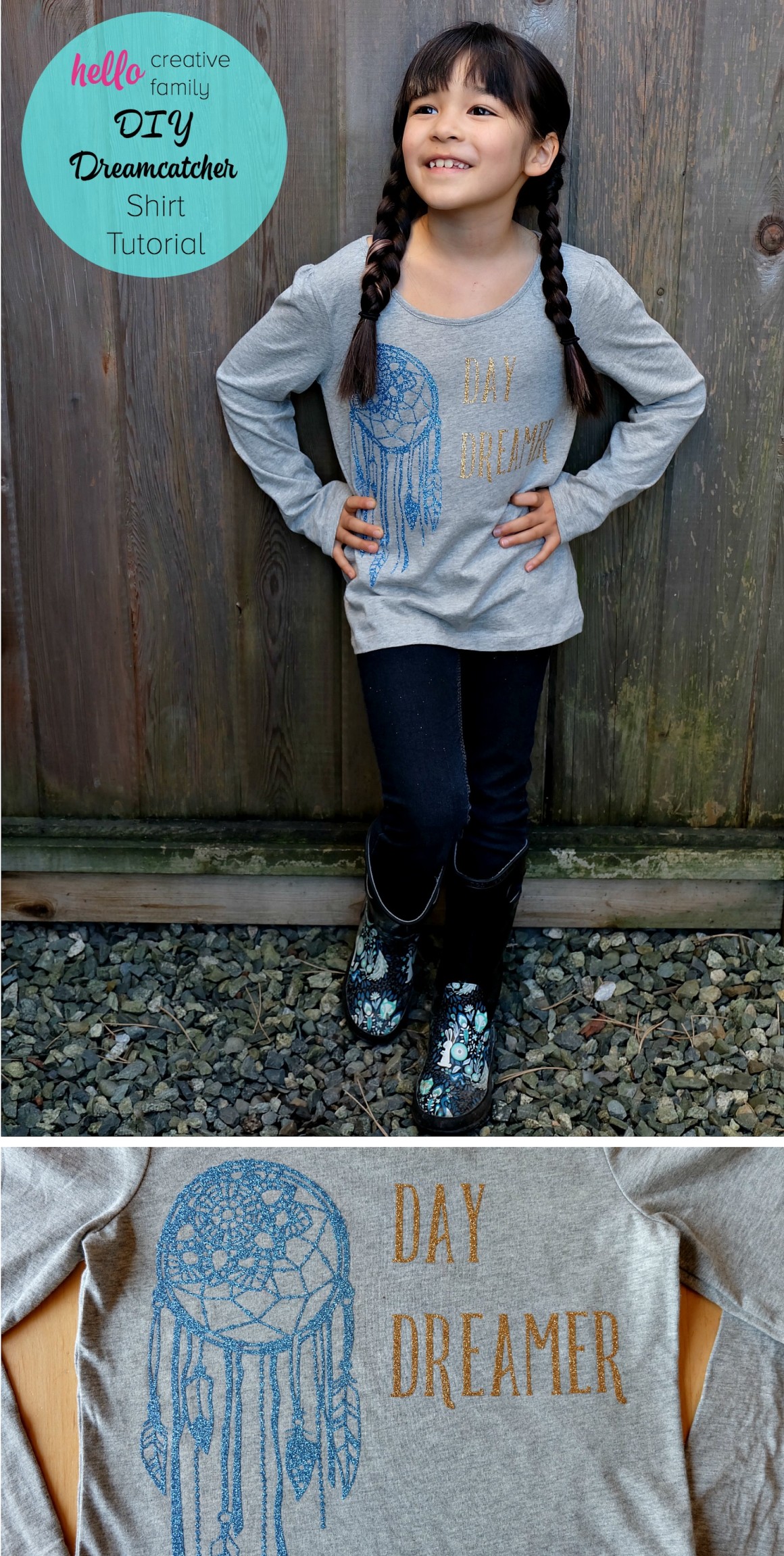 The perfect shirt for the dreamer in your life! This DIY Dreamcatcher shirt can be made in minutes using the Cricut Explore. The project says Day Dreamer and would be lovely for women's or children's clothing!