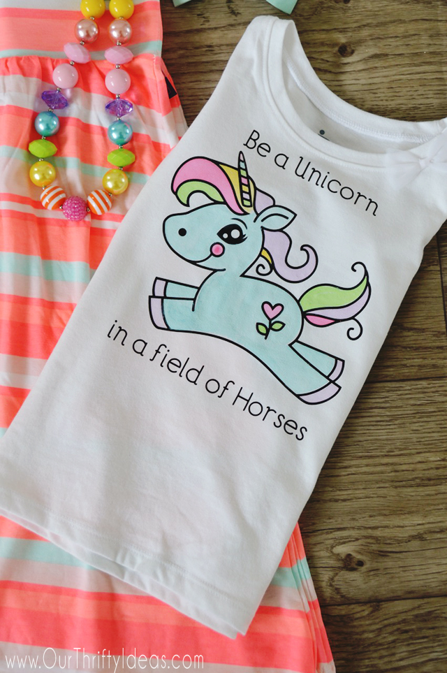 Watercolor Unicorn Shirt from Our Thrifty Ideas