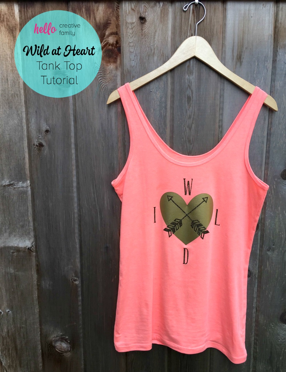 It's so much fun and easy making custom tshirts and tank tops on the Cricut Explore. This DIY Wild at Heart tank top is perfect for a summer day! Cut photo and step by step instructions included in this great tutorial.