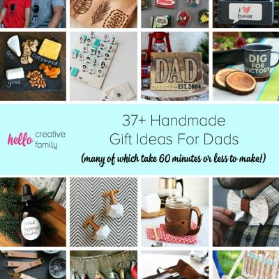 37+ Handmade Gift Ideas For Dads (many of which take 60 minutes or less to make!) From bbq, bacon and beer, to comics, woodwork and family fun. We have you covered with gifts men will love!