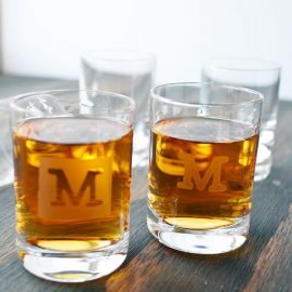 DIY Monogrammed Shot Glasses from Storypiece