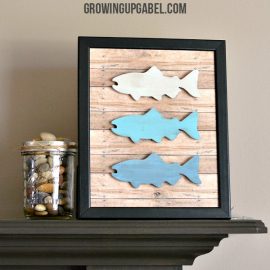 DIY Rustic Wood Ombre Fish Frame from Growing Up Gabel