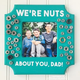 We're Nuts About You Dad DIY Photo Frame from Happiness is Homemade