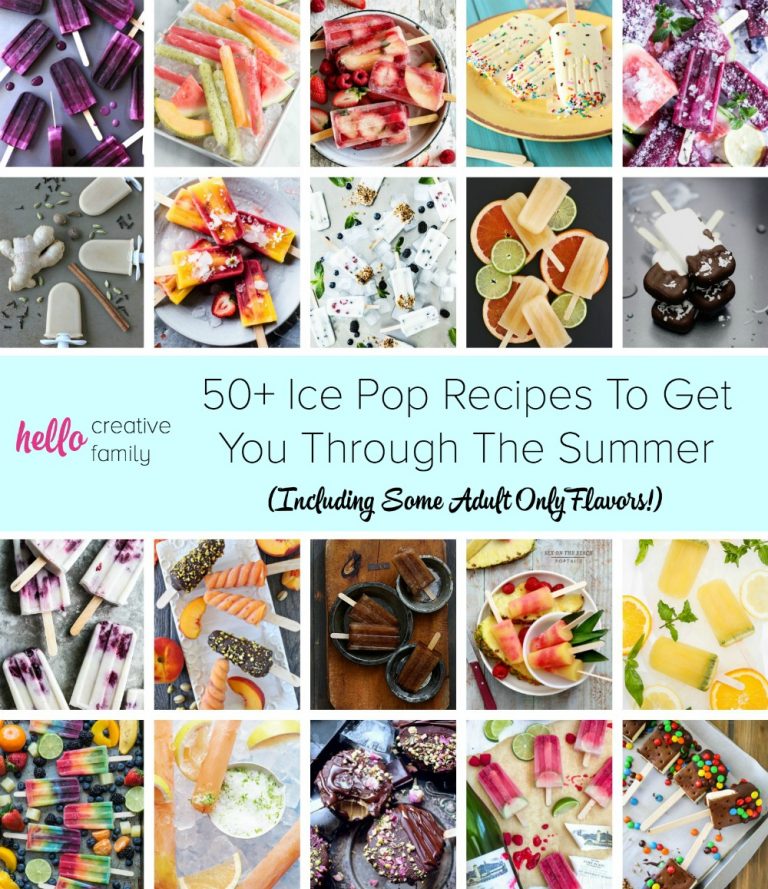 Nothing says summer like a popsicle! Here are over 50 ice pop recipes to help you get through the summer. We have popsicle recipes for kids, some adult only flavors and even a puppy pop!