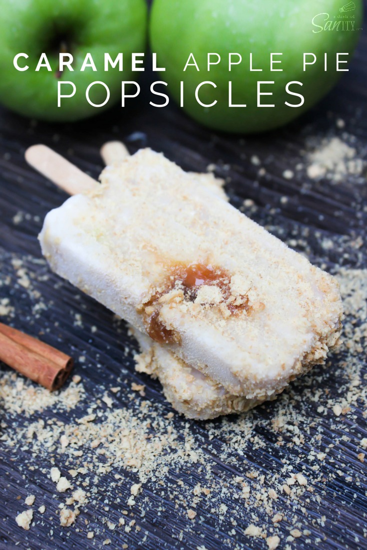 Caramel Apple Pie Ice Pops Recipe from A Dash Of Sanity