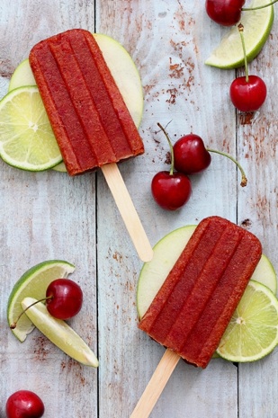 Cherry Whiskey Apple Sour Ice Pop Recipe from Endless Simmer