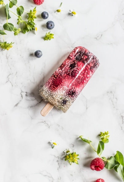 Chia Berry Popsicles Recipe from Davert