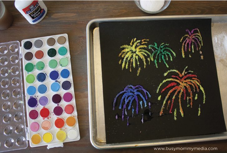 Firework Salt Painting from Busy Mommy Media
