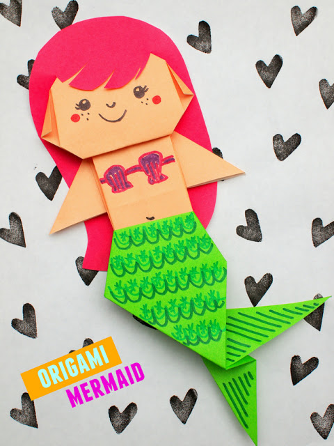 Origami Mermaid Instructions from Pink Stripey Socks