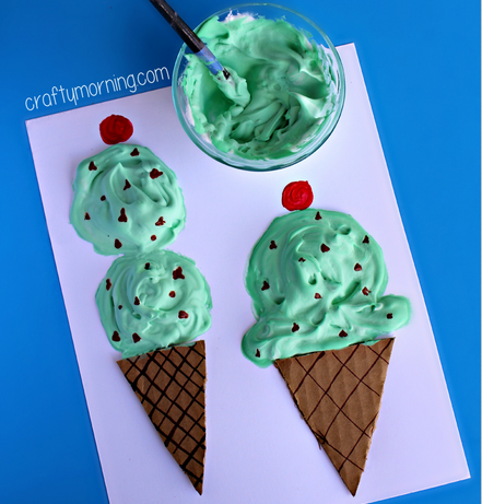 Puffy Paint Ice Cream Cones from Crafty Morning