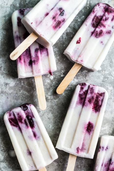 Roasted Berry Goat Cheese Ice Pop Recipe from Baking Addiction