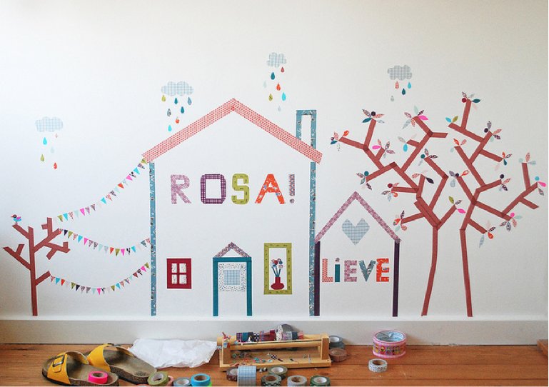 Washi Tape Mural from Pop Sugar