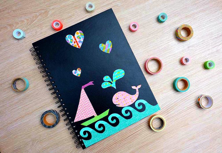 DIY Washi Tape Stickers Decorated Notebook- Think Ahead Handmade Gift Ideas Series