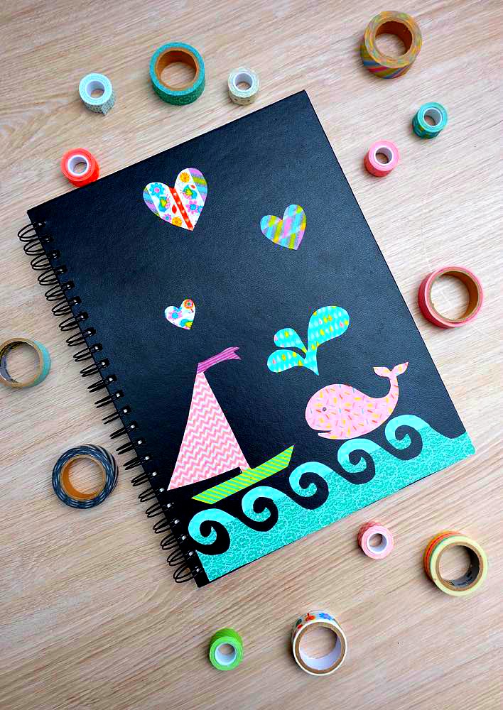This DIY Washi Tape Stickers Decorated Notebook may just be the cutest thing I've ever seen! Decorate a dollar store sketchpad with DIY Washi Tape Stickers for an easy, personalized handmade gift idea for under $5.00!This DIY Washi Tape Stickers Decorated Notebook may just be the cutest thing I've ever seen! The sketchpad is from the dollar store and is so easy to decorate with DIY washi tape stickers. This makes such a great handmade gift idea for under $5.00!