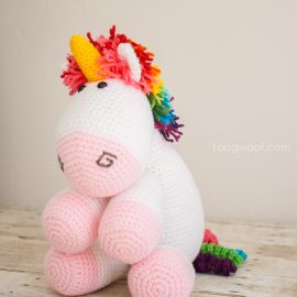 Crochet Rainbow Unicorn Amigurumi from One Dog Woof