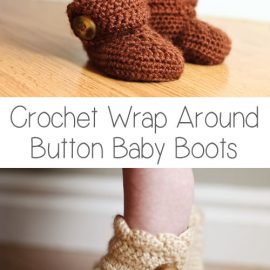 Crochet wrap around button baby boots- girls and boys from Ashlee Marie