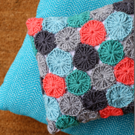 Crocheted Yo-Yo Pillow Case Cover from Sugar Bee Crafts