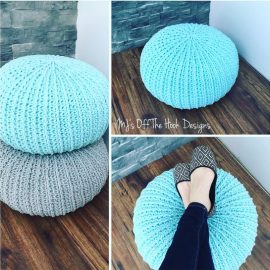 Crochet Floor Pouf from MJs Off The Hook Designs