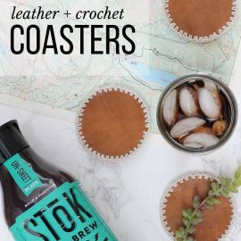 Leather and Crochet Coasters from Make & Do Crew