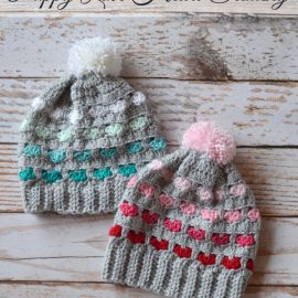 Crochet Puppy Love Heart Slouchy Hat from Whistle and Ivy