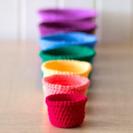 Rainbow Nesting Baskets Crochet Pattern from Envato Tuts+