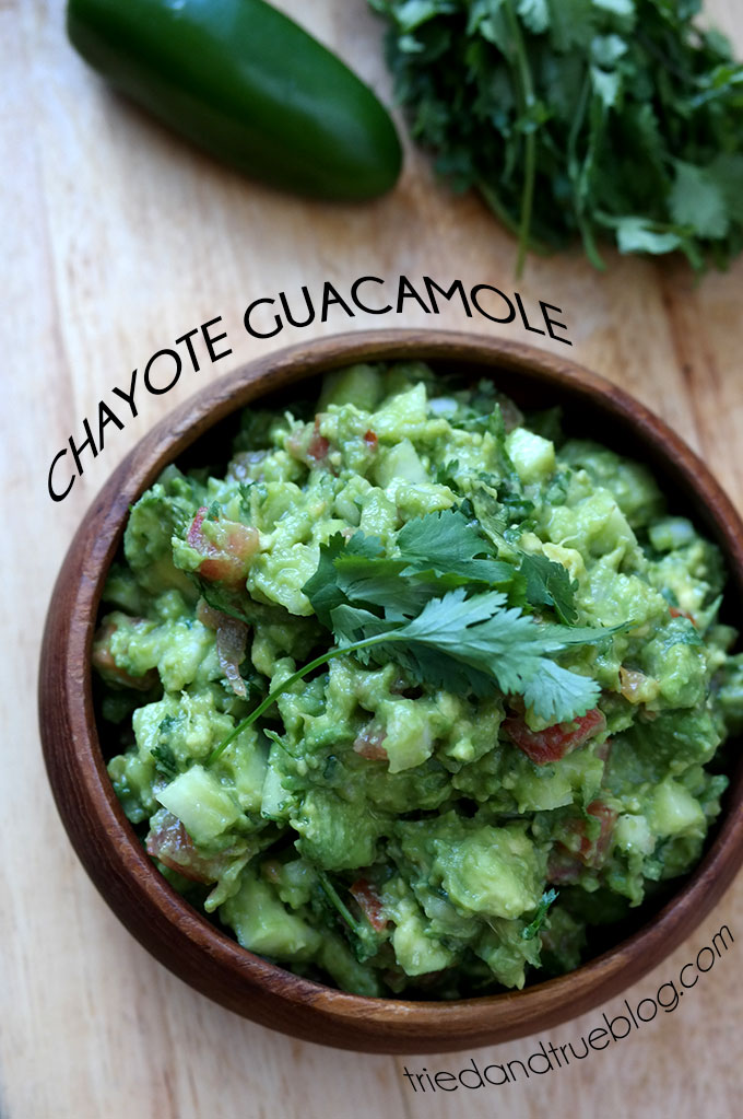 Chayote Guacamole Recipe from Tried and True Blog