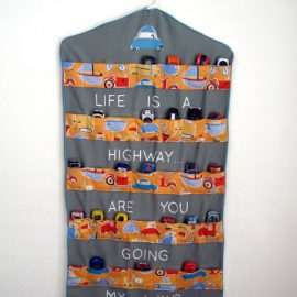 Hanging Car Garage/Matchbox Car Organizer from Pick Up Some Creativity