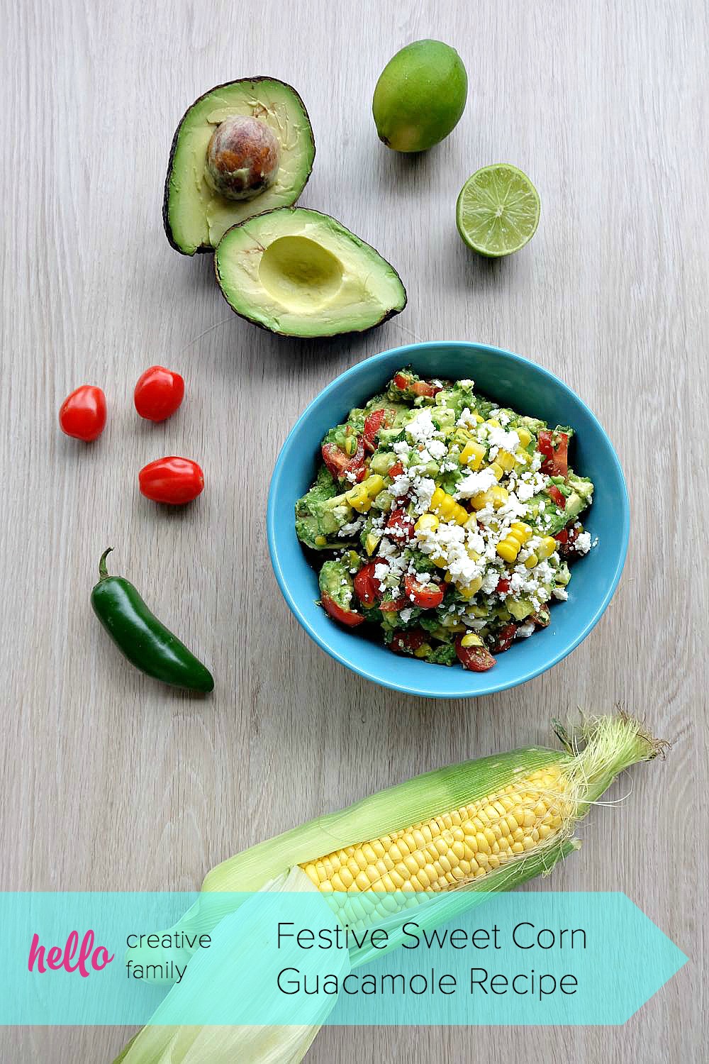 With a bit of heat, a dash of sweet and sour, a sprinkle of salty and a lovely creaminess from the avocado, this recipe is sure to be a hit with everyone who loves a good guacamole. Serve this festive sweet corn guacamole recipe with chips, burritos, fajitas, tacos and tamales or as a topping on chicken or fish! 