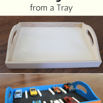 Awesome Hot Wheels Parking Lot from a Tray from Motherhood On A Dime