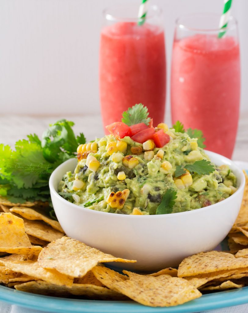 Roasted Poblano and Charred Corn Guacamole Recipe from The Chunky Chef