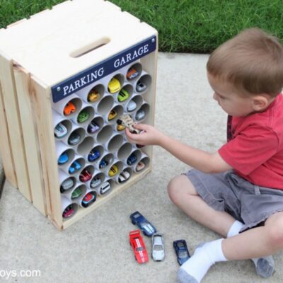 Wooden Crate Storage and Display for Hot Wheels Cars From frugal fun for Boys and Girls