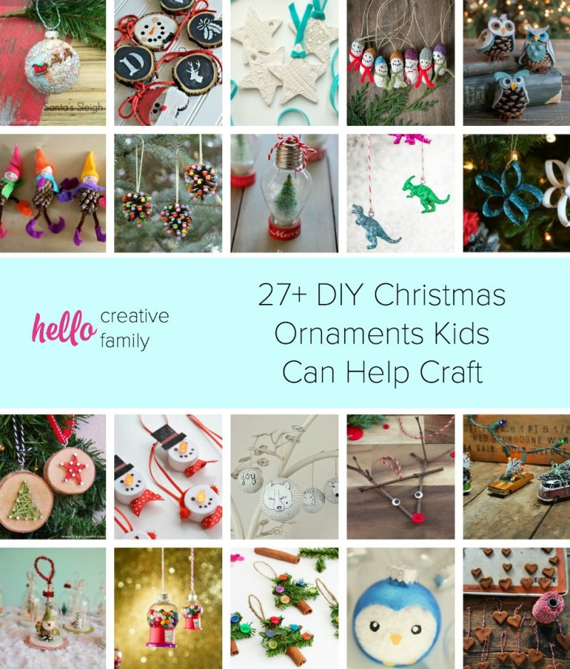 Looking for fun family Christmas activities? Have a family Christmas decoration party! Here are 27+ DIY Christmas Ornaments Kids Can Help Craft!
