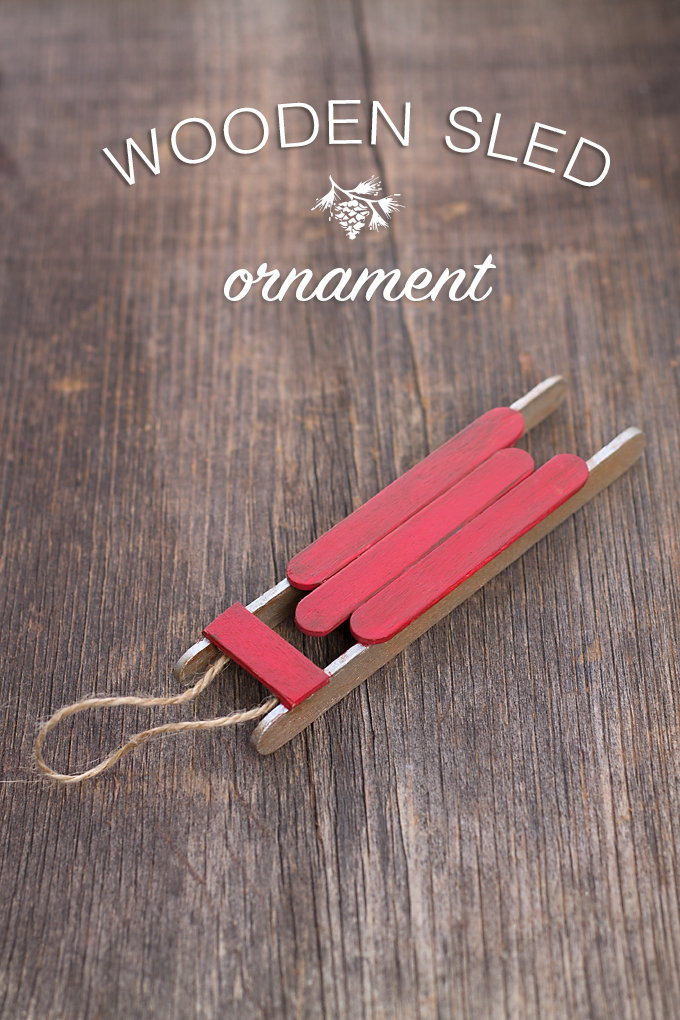 27+ DIY Christmas Ornaments Kids Can Craft- DIY Popsicle Stick Sled Ornament from Fireflies and Mudpies