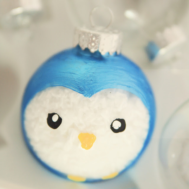 27+ DIY Christmas Ornaments Kids Can Craft- Painted Penguin Christmas Ornament from Little Gray Fox