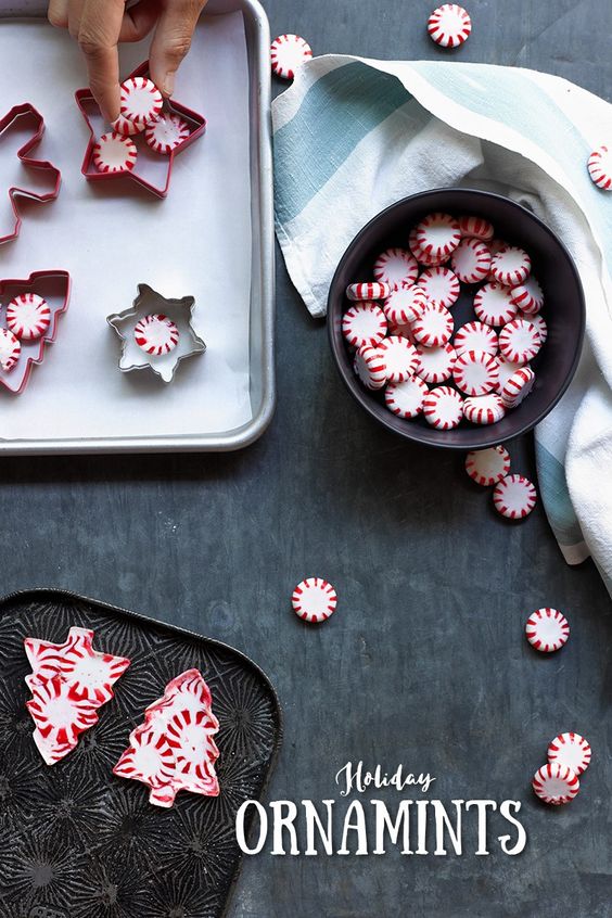 27+ DIY Christmas Ornaments Kids Can Craft- Peppermint Candy Christmas Ornaments from Reynolds Kitchens