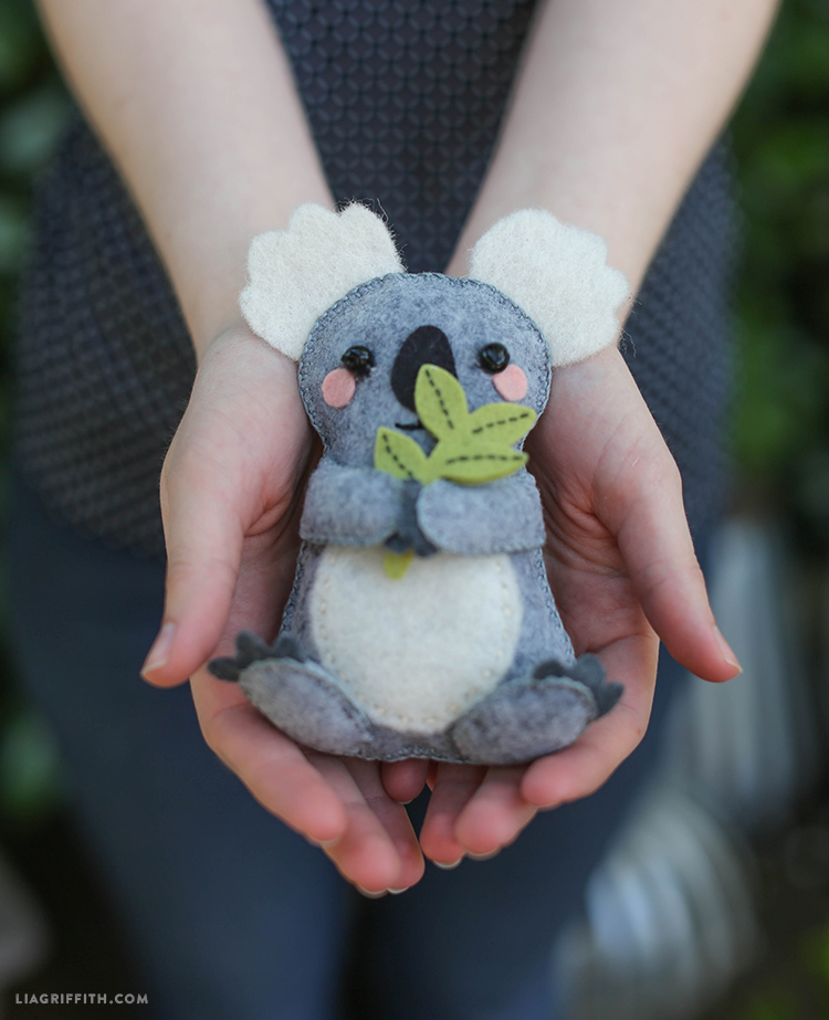 27+ Adorable Free Sewing Patterns for Stuffies, Plushies, Stuffed Animals and Other Felt and Fabric Toys- Felt Koala Stuffie Pattern from Lia Griffith